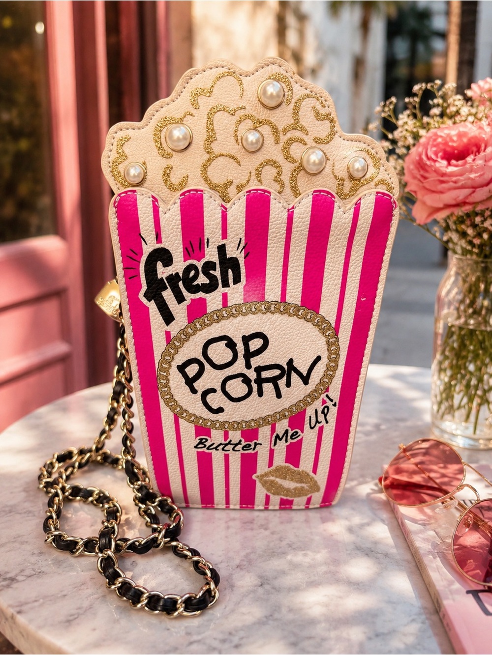 NWOT BETSEY JOHNSON Y2K Fresh Popcorn Crossbody Bag Novelty Y2K Purse Statement